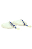 Round White Satin Nipple Covers with Beading and Drop Pearl
