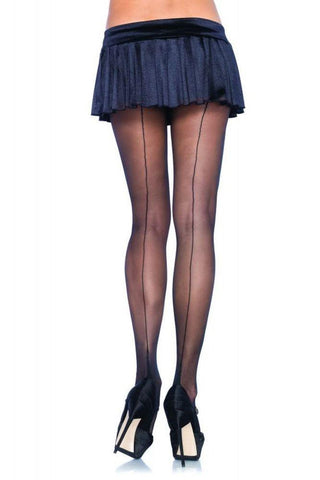 Sheer Cuban Heel Backseam Pantyhose in OSXL