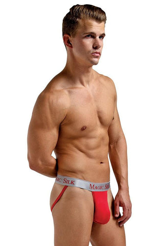 Bright Red Silk Jock Strap in L/XL