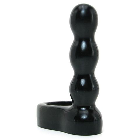 Platinum Silicone The Double Dip 2 Cock Ring Plug in Black
