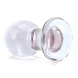 Crystal Premium Glass Medium Butt Plug in Purple