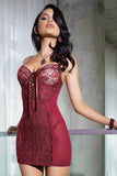 Powernet Chemise with Front Lace Panel in L