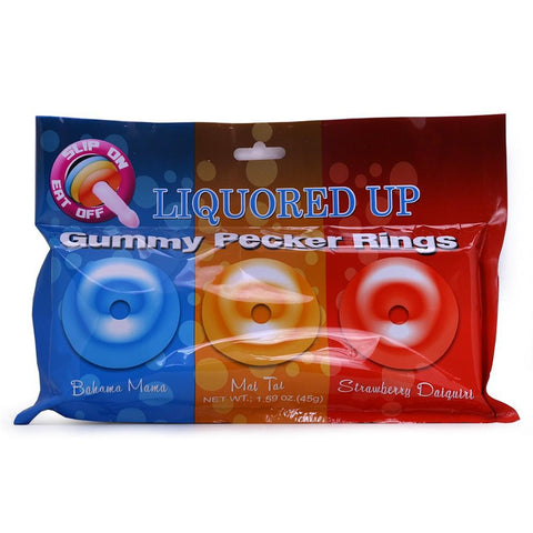 Liquored Up Gummy Pecker Rings in 3 Pack