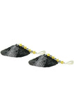 Round Sequin Nipple Covers with Drop Pearl in Black
