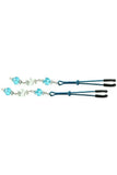 Blue Tweezer Clamps with Light Blue Beaded Tassels