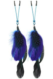Multicolor Feathered Blue Tweezer Clamps