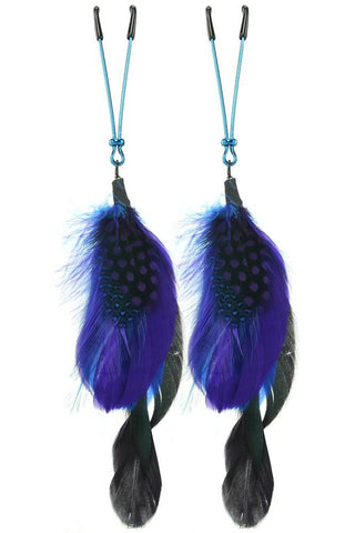 Multicolor Feathered Blue Tweezer Clamps