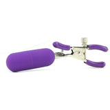 10 Function Vibrating Nipple Clamps in Purple