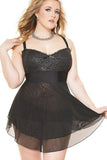 Double Layered Sheer Babydoll in 1X/2X