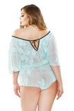 Stretch Lace Kimono Romper in 3X/4X