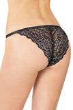 Crotchless Lace Panty Black & Silver in OSXL