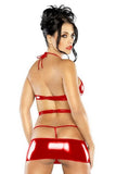 Wet Look Cut Out Mini Dress in L/XL