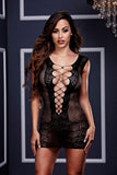 Ultra Corset Lace Up Cut Out Mini Dress in OSXL