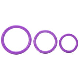 Silicone 3 Ring Stamina Cock Ring Set in Purple