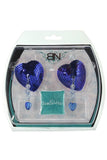 Sequin Heart Nipple Covers with Heart Charm in Blue