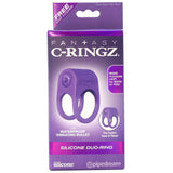 Silicone Duo Cock Ring in Purple