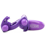 Wonderful Wabbit Dual Tickler Cock Ring in Purple