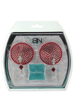 Round Crystal Nipple Covers with Faceted Beads in Red