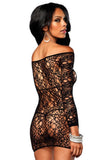 Web Net Long Sleeve Mini Dress in OS