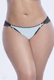 Black and Aqua Lace Back Crotchless Panty in 3X/4X