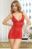 Red Cupid's Bow Chemise & Thong in OS