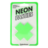 Neon Vinyl 'X' Pasties in Green