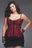Red With Desire Corset & Garters in 1X/2X