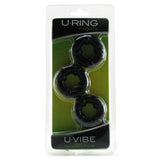 U.Ring Cock Ring 3 Pack in Black