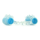 Color Pop Quickie Two-O Double Pleasure Cock Ring in Blue