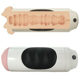 Mega Grip Squeezable Vibrating Pussy Stroker in White