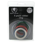 Rubber 1.25 Inch C-Ring 5 Pack in Rainbow