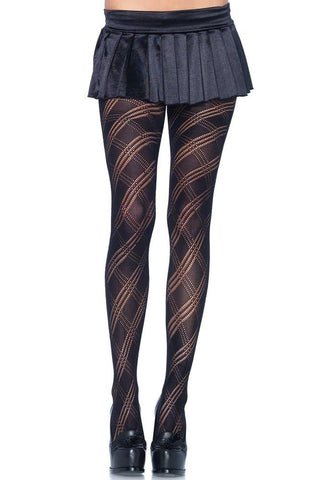 Geometric Diamond Knit Tights in OS