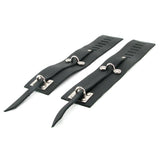 Bondage Basics Leather Wrist Cuffs in Black