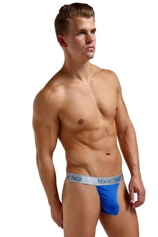 Cobalt Blue Silk Micro Thong in L