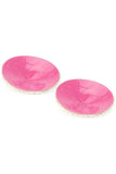 Pink Satin Round Nipple Covers with Hoops in Pink