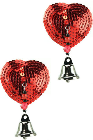 Red Heart Sequinned Nipple Covers with Bells