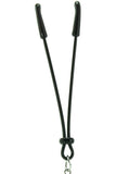 Black Tweezer Nipple Clamps with Black & Red Bead Tassels