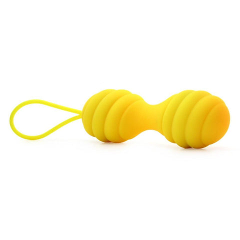 Twistty Silicone Duo Balls in Yellow