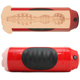 Mega Grip Squeezable Vibrating Mouth Stroker in Red