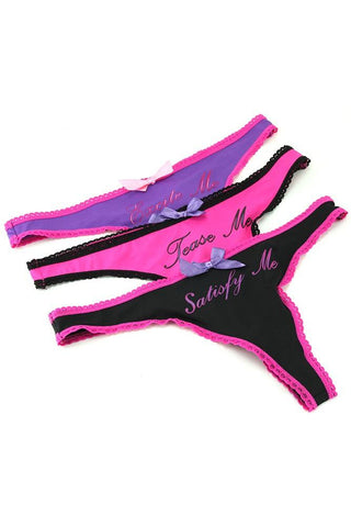 Menage A Trois Thongs Three Pack in OS