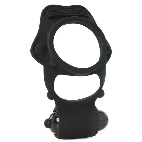 Rock Hard Vibrating Silicone Cock Ring in Black
