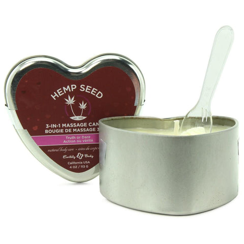 3-In-1 Massage Oil Heart Candle 4.7oz/113g in Truth or Dare