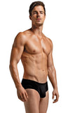 Black Rib Knit Mini Pouch Boxers in M