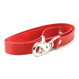 Bound Leather Leash in Red