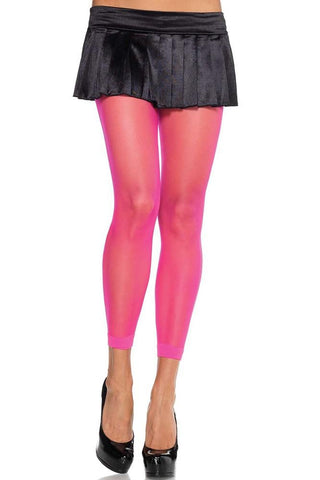 Hot Pink Spandex Sheer Footless Tights in OS