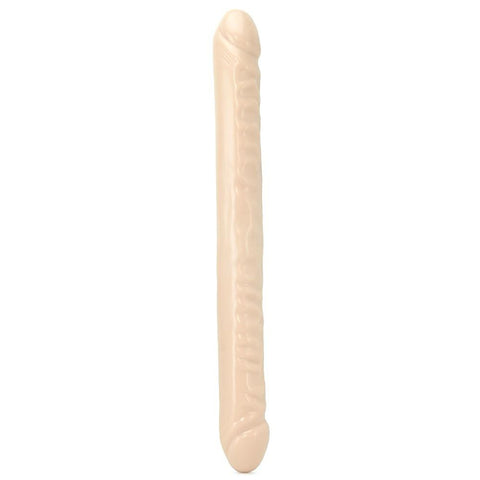 Veined Double Header 18 Inch Dildo in White