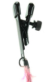 Pink Feathered Alligator Clamps