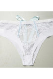 Lace High Waist Keyhole Panty with Blue Ribbon in 3X/4X