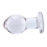 Crystal Premium Glass Medium Butt Plug in Purple