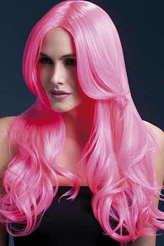 Khloe Wig in Neon Pink